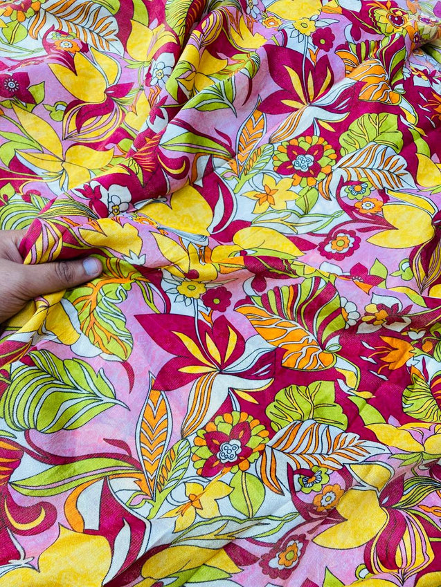 Premium Russian COSMOS Silk Fabric - DIGITAL PRINTED