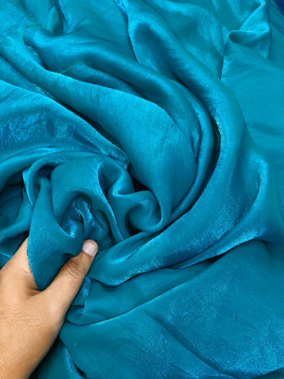 Premium Pure Jimmy Choo. Organza FABRIC (MOR PANKHI)