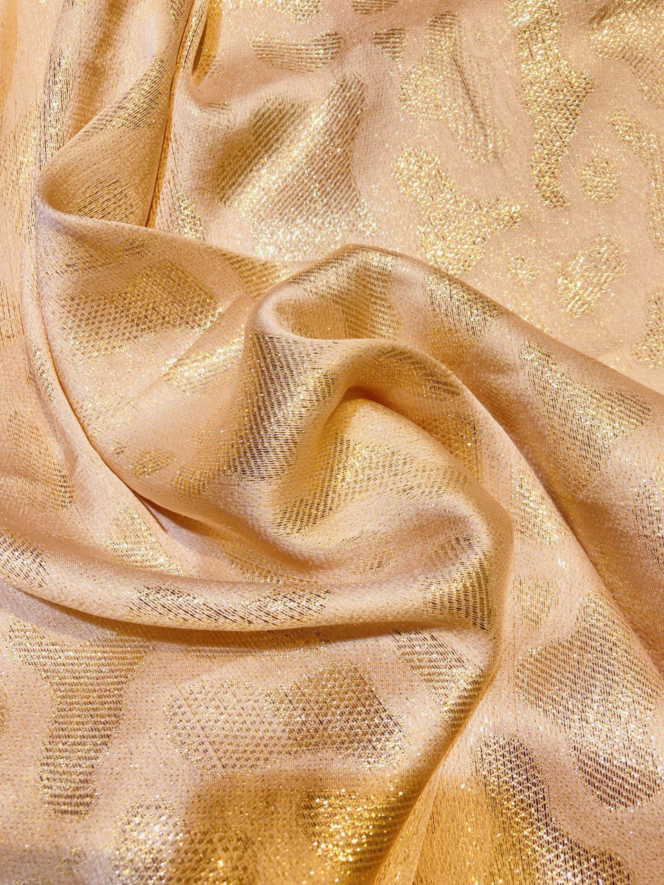 Most Premium Fine Zari Work On Pure Modal Georgette Satin FABRIC