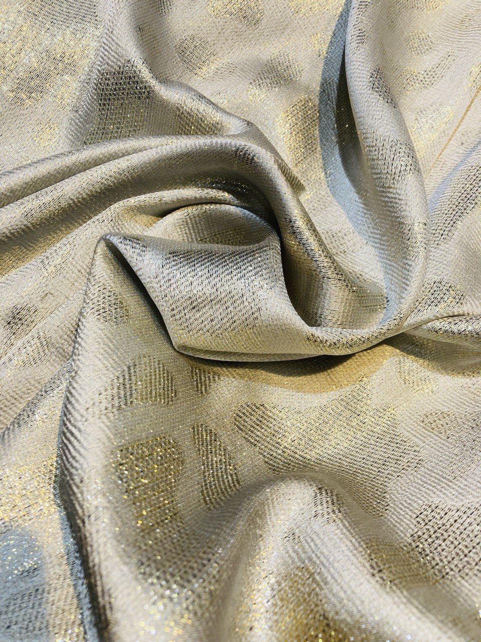 Most Premium Fine Zari Work On Pure Modal Georgette Satin FABRIC