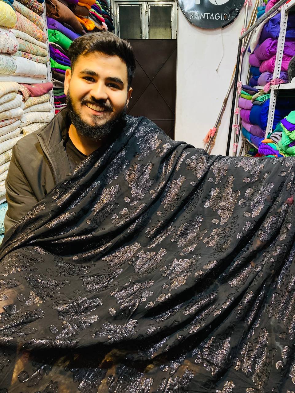 Most Premium Fine Zari Weaving On Pure Vicose Georgette FABRIC