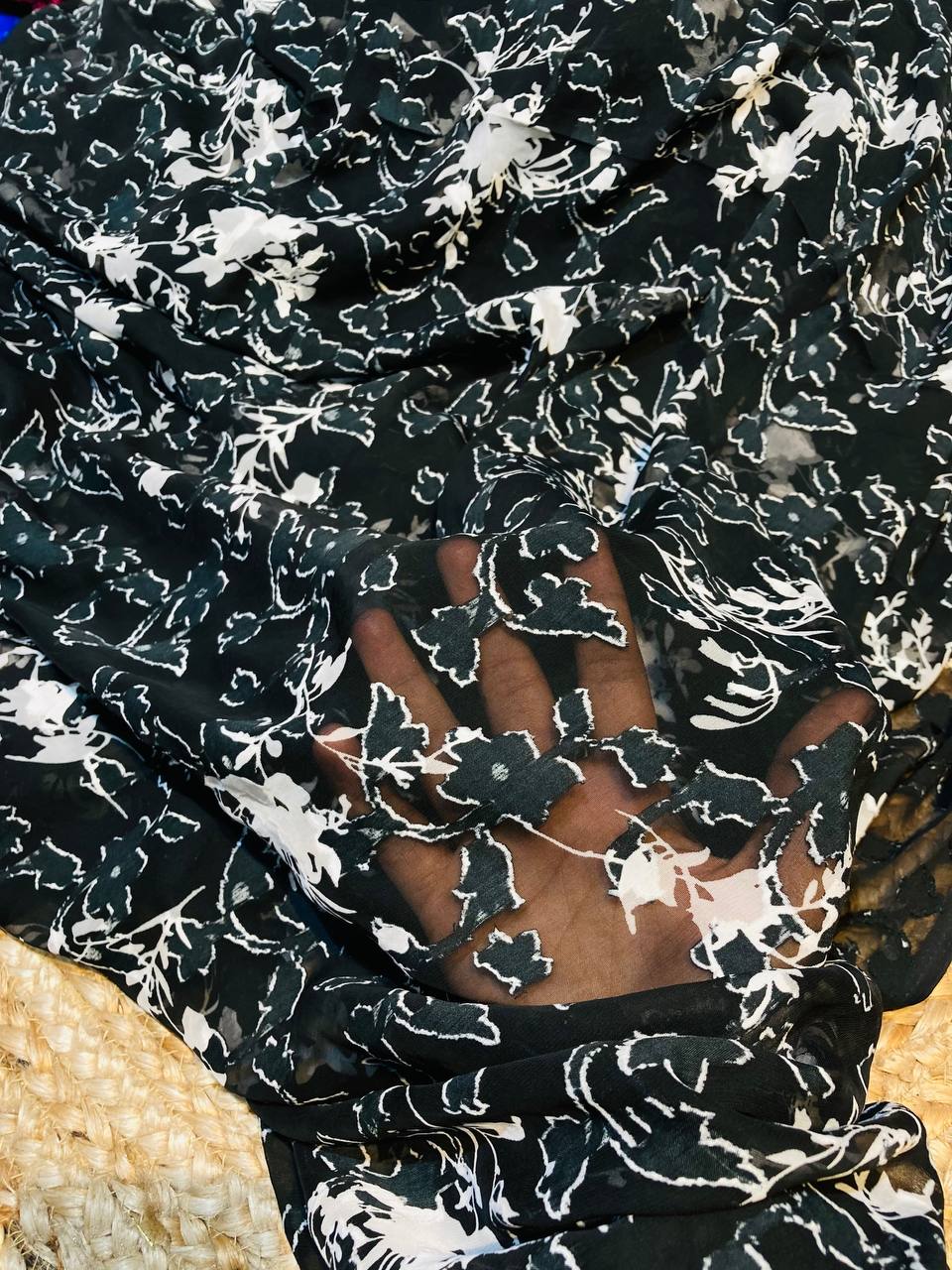 Most Premium Imported Export Quality Braso On Georgette FABRIC