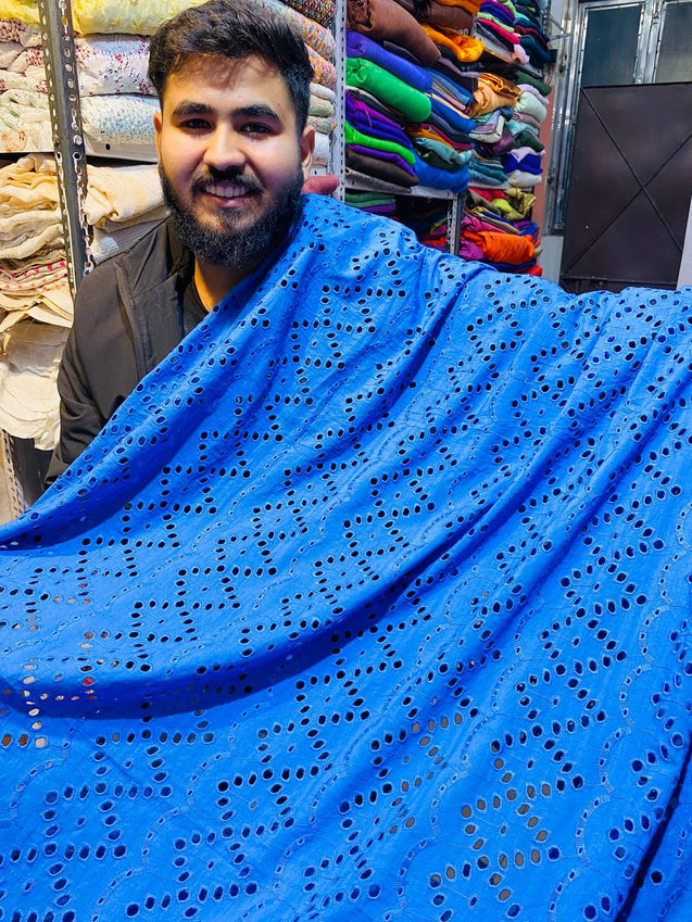 Most Premium Export Quality Of Pure Cotton FABRIC With Fine Chikankari Work (Big WIDTH!!)