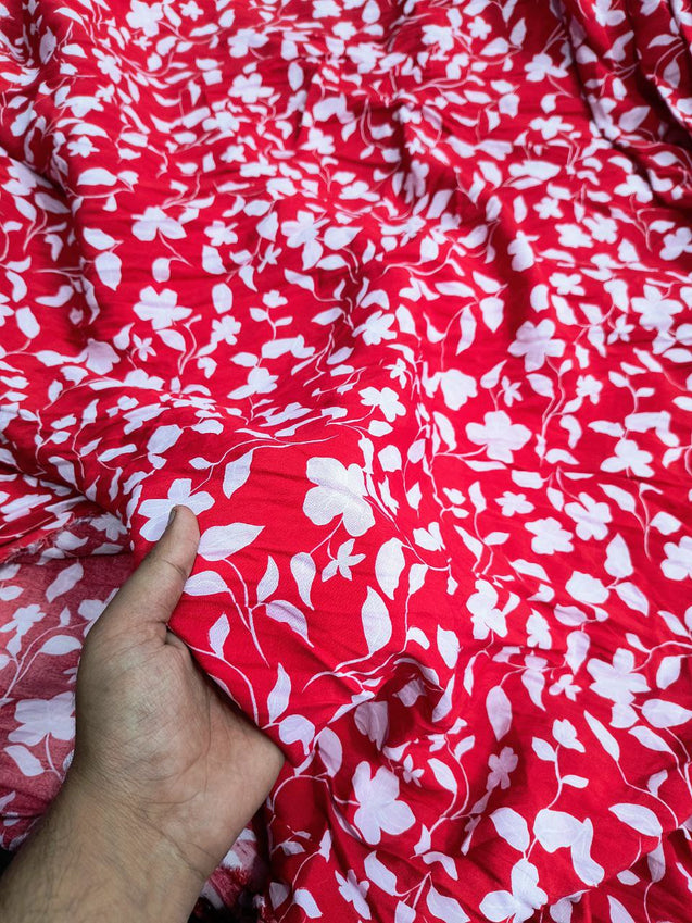 Premium Pure Natural CREPE Printed Complete Suit Set