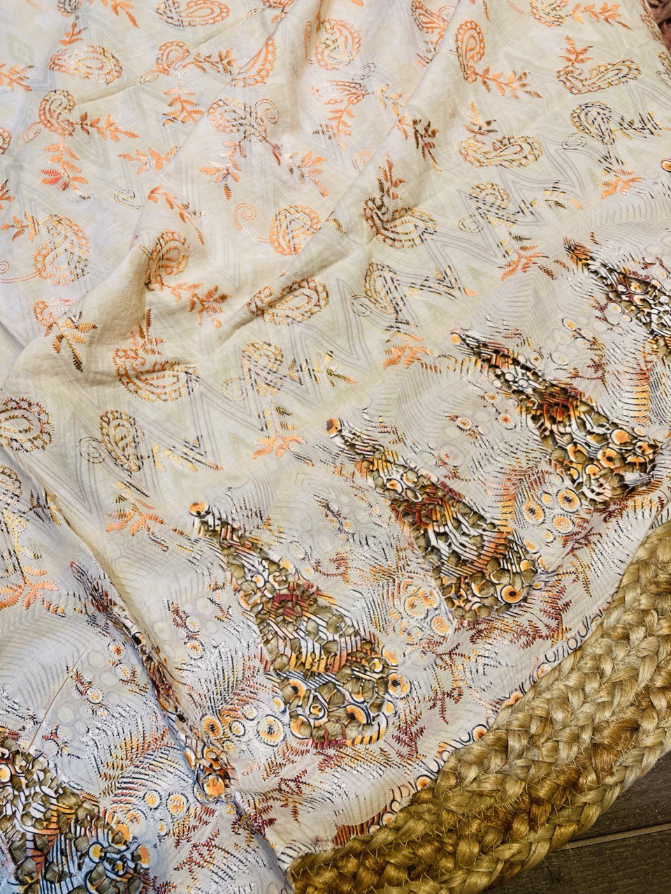 Most Premium Fine Lakhnawi Chikankari Work On Pure Cotton 80*80 FABRIC- With Cutwork Border