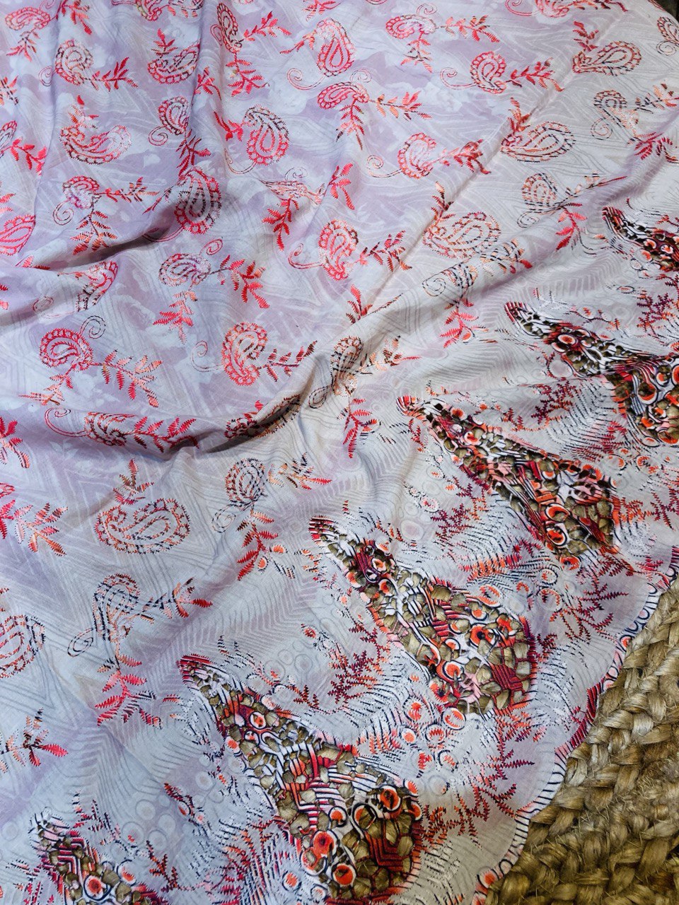 Most Premium Fine Lakhnawi Chikankari Work On Pure Cotton 80*80 FABRIC- With Cutwork Border