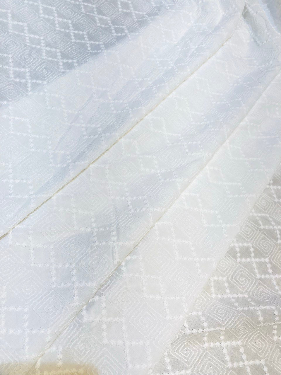 Most Premium Export Quality Of Pure Cotton FABRIC With Fine Chikankari Work (DYEABLE)