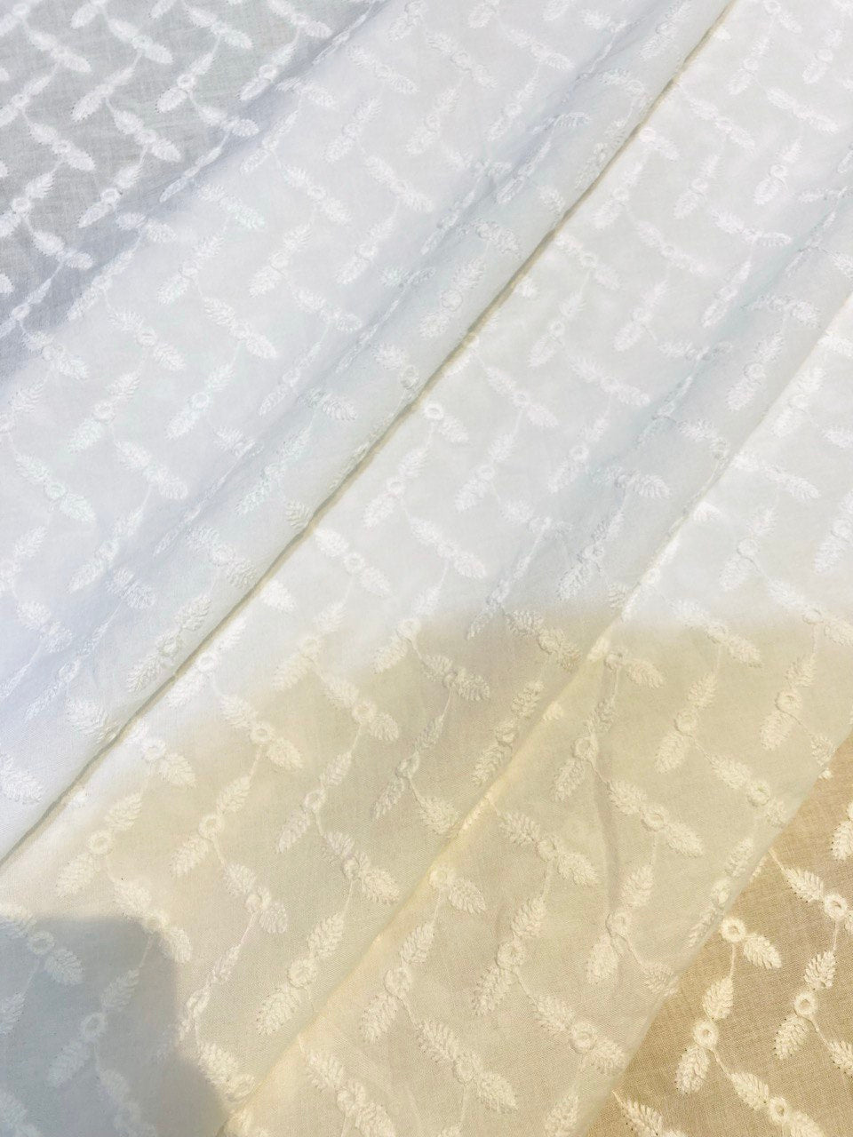 Most Premium Export Quality Of Pure Cotton FABRIC With Fine Chikankari Work (DYEABLE)