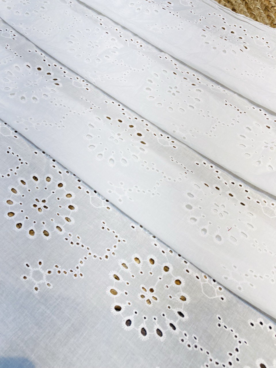 Most Premium Export Quality Of Pure Cotton FABRIC With Fine Chikankari Work (Big WIDTH!!) (DYEABLE)