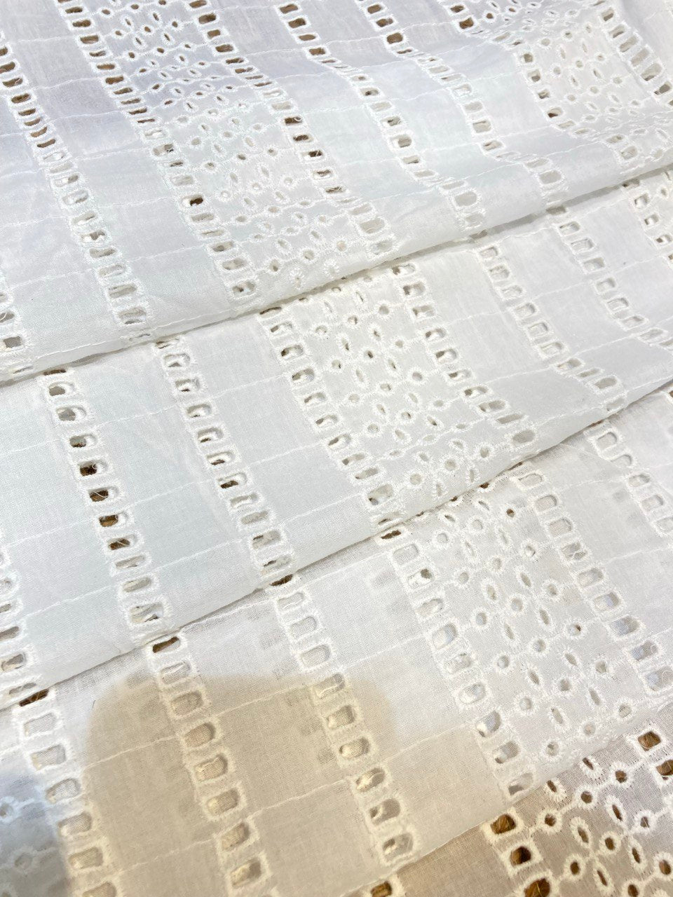 Most Premium Export Quality Of Pure Cotton FABRIC With Fine Chikankari Work (Big WIDTH!!) (DYEABLE)