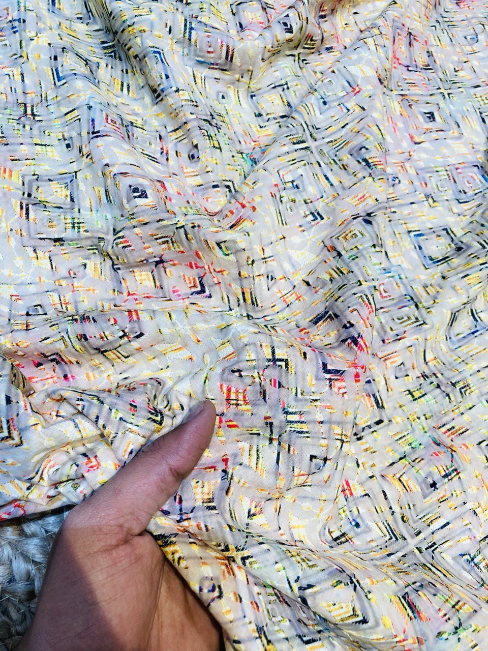 Most Premium Fine Lakhnawi Chikankari Work On Pure Cotton 80*80 FABRIC