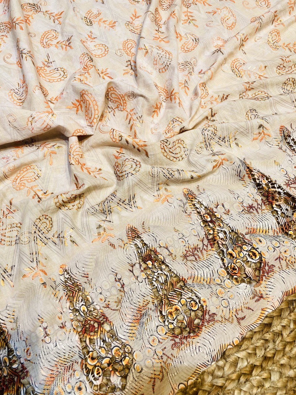 Most Premium Fine Lakhnawi Chikankari Work On Pure Cotton 80*80 FABRIC- With Cutwork Border