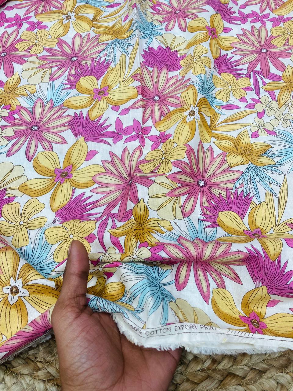 Cut Piece SALE- Premium Pure Designer COTTON PRINTED FABRICS IN SALE - Cut SIZE 2.85 Meter