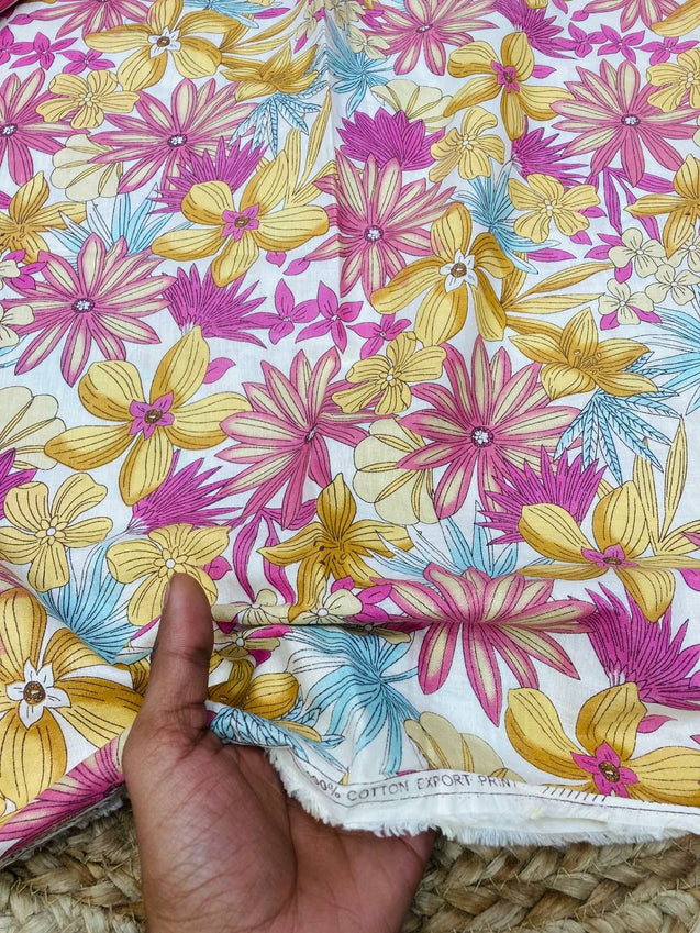 Cut Piece SALE- Premium Pure Designer COTTON PRINTED FABRICS IN SALE - Cut SIZE 2.85 Meter