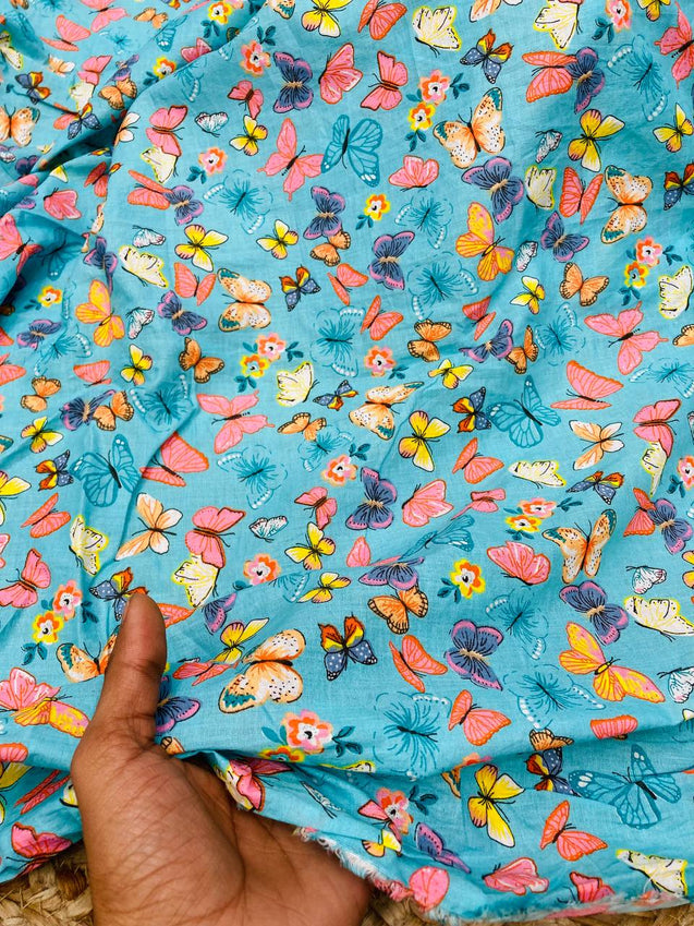 Cut Piece SALE- Premium Pure Designer COTTON PRINTED FABRICS IN SALE - Cut SIZE 2.50 Meter