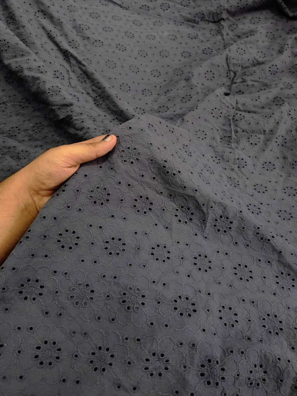 Premium Fine Hakuba Chikankari Embroidery On Pure Cotton FABRIC (Big WIDTH!!)