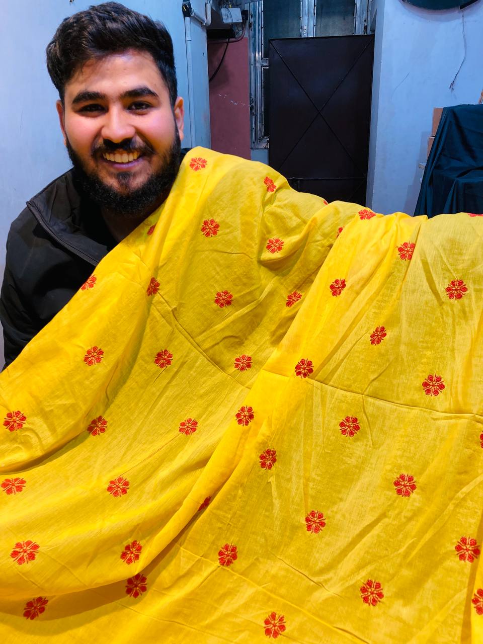 Most Premium Pure Fine Mul Cotton FABRIC With Fine Embroidery