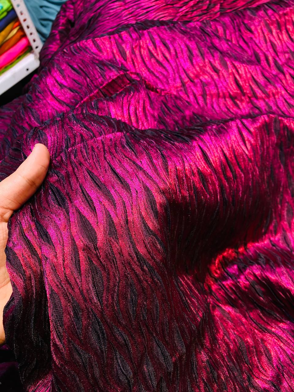 Most Premium Imported Crushed Brasso LYCRA FABRIC