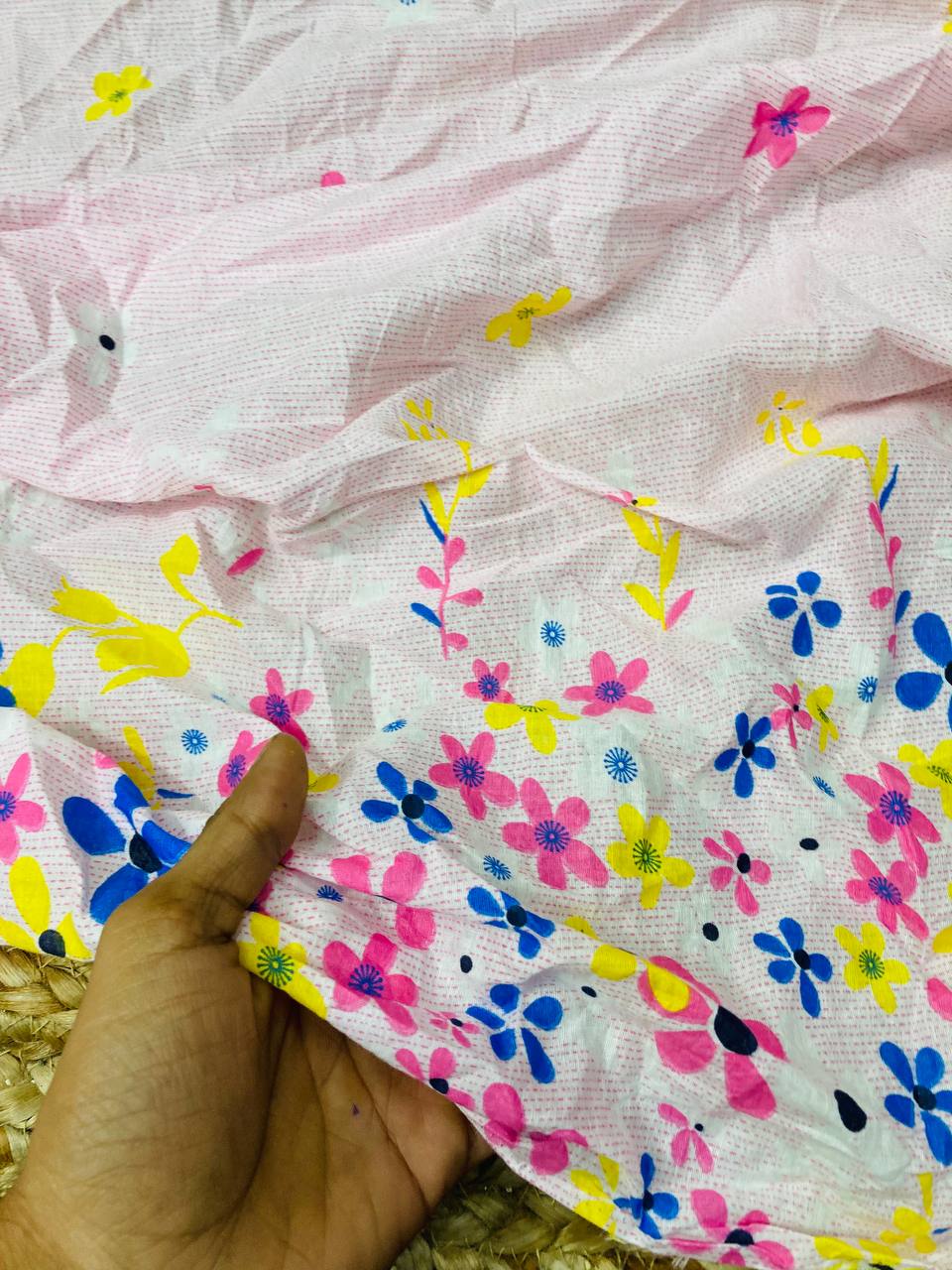 Cut Piece SALE- Premium Pure Designer COTTON PRINTED FABRICS IN SALE - Cut SIZE 0.80 Meter