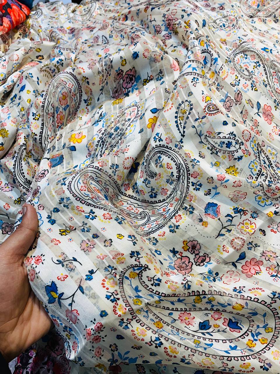 Most Premium Fine Georgette FABRIC With Satin Weaving PRINTED