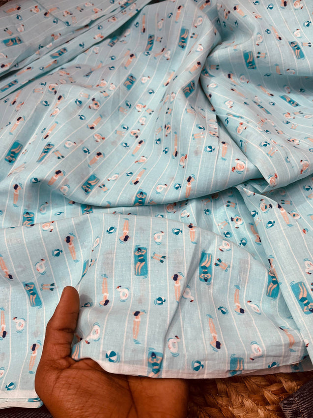 Cut Piece SALE- Premium Pure Designer COTTON PRINTED FABRICS IN SALE - Cut SIZE 3 Meter