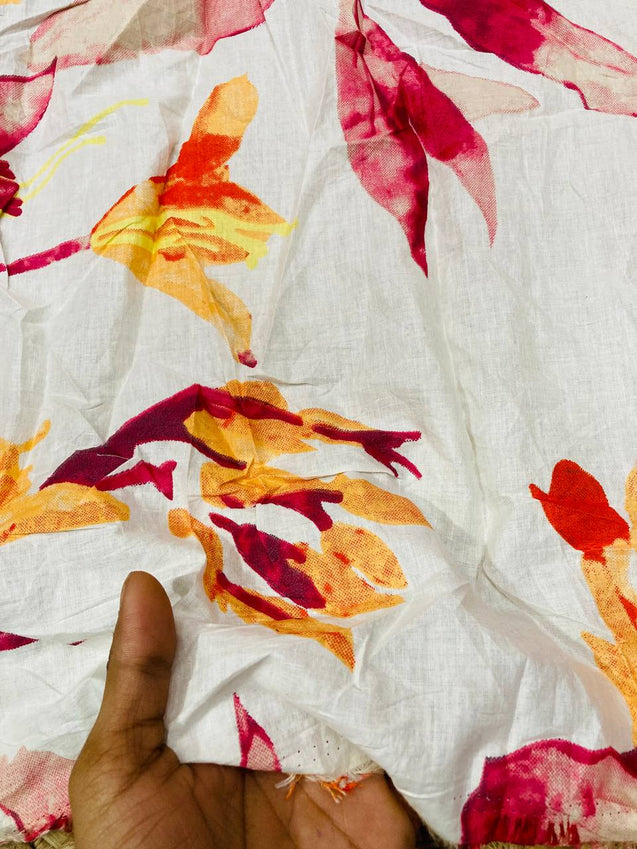 Cut Piece SALE- Premium Pure Designer COTTON PRINTED FABRICS IN SALE - Cut SIZE 0.40 Meter