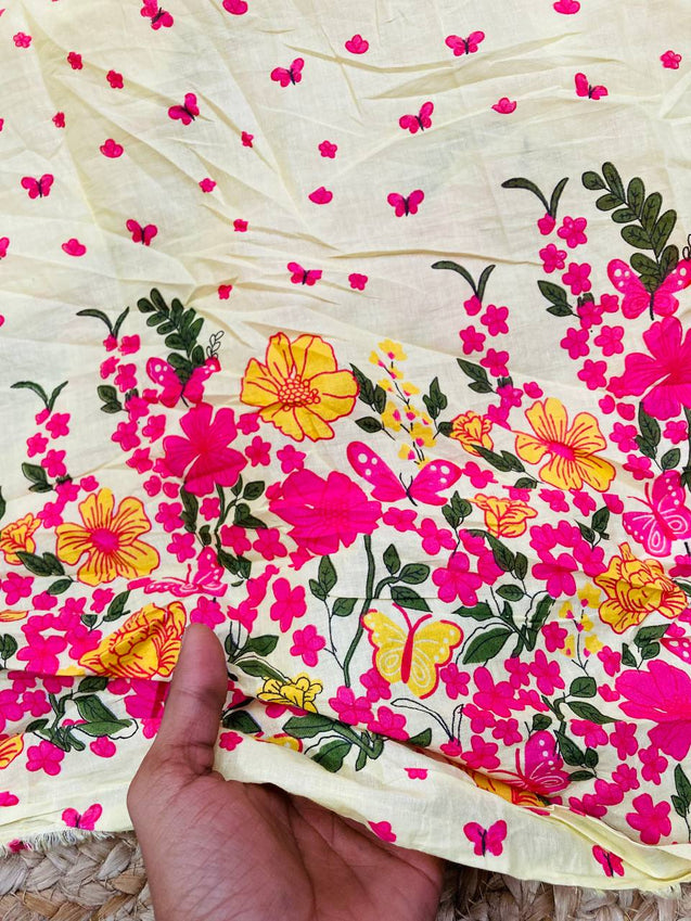 Cut Piece SALE- Premium Pure Designer COTTON PRINTED FABRICS IN SALE - Cut SIZE 3.60 Meter