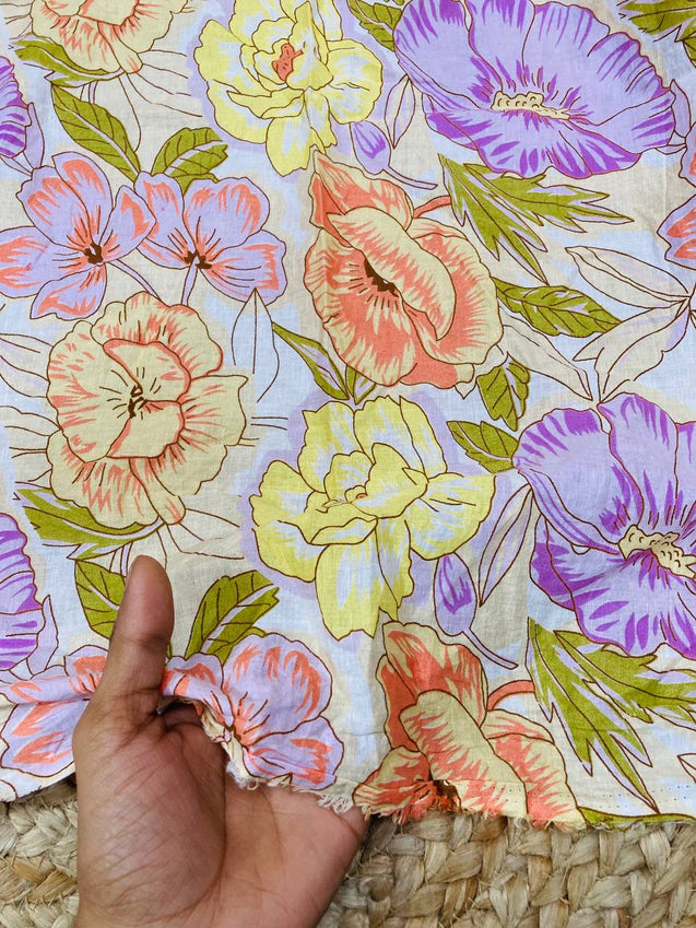 Cut Piece SALE- Premium Pure Designer COTTON PRINTED FABRICS IN SALE - Cut SIZE 0.75 Meter