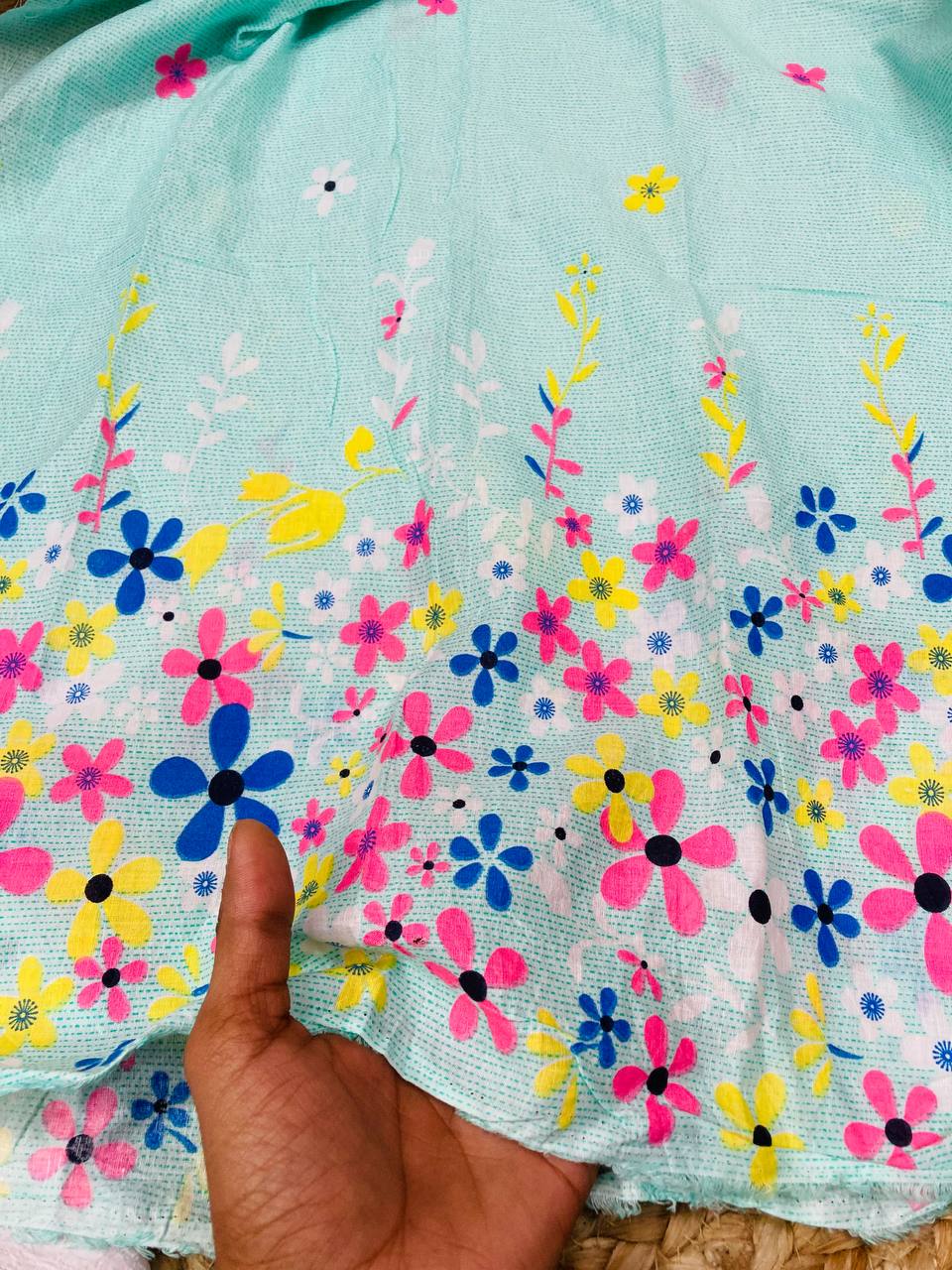 Cut Piece SALE- Premium Pure Designer COTTON PRINTED FABRICS IN SALE - Cut SIZE 1 Meter