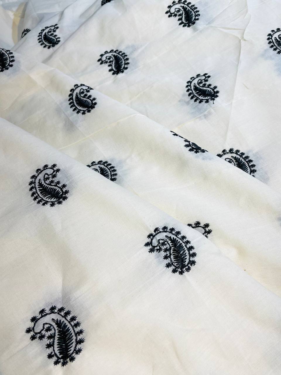 Most Premium Export Quality Of Pure Cotton FABRIC With Fine Embroidery Work (Big WIDTH!!)