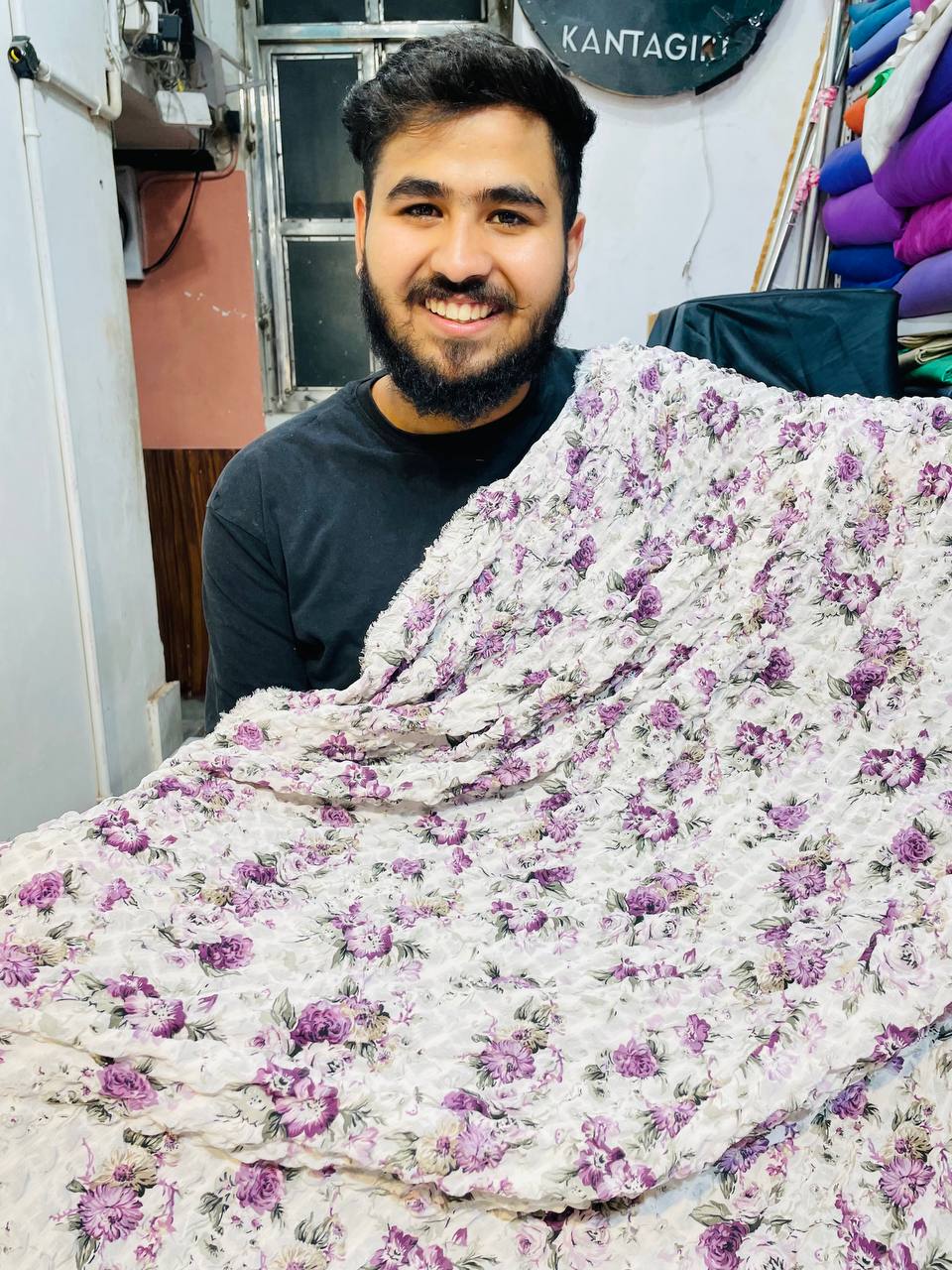 Most Premium Pure Viscose GEORGETTE Fabric With CRUSH (Big WIDTH!!)