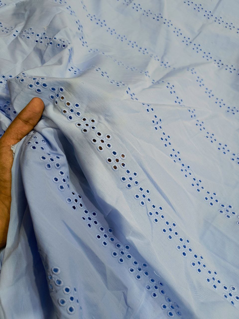 Premium Fine Hakuba Chikankari Embroidery On Pure Cotton FABRIC (Big WIDTH!!)