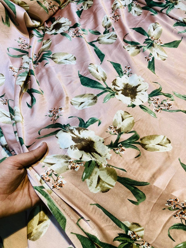 Most Premium Super Export Quality Of Pure Modal Satin FABRIC - Printed