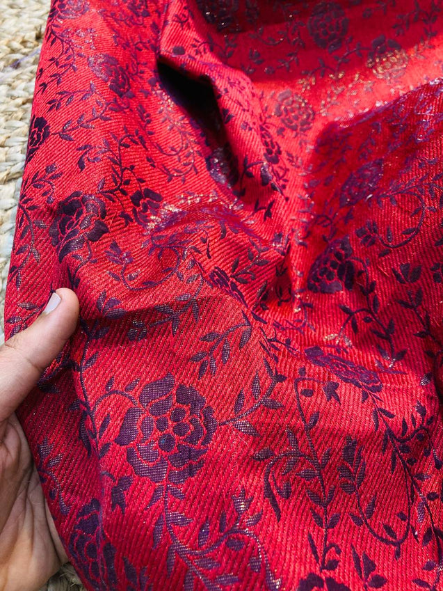 (Cut Piece SALE Fabric) Premium Handloom Banarasi Brocade FABRICS - Cut SIZE: 2.50 Meter