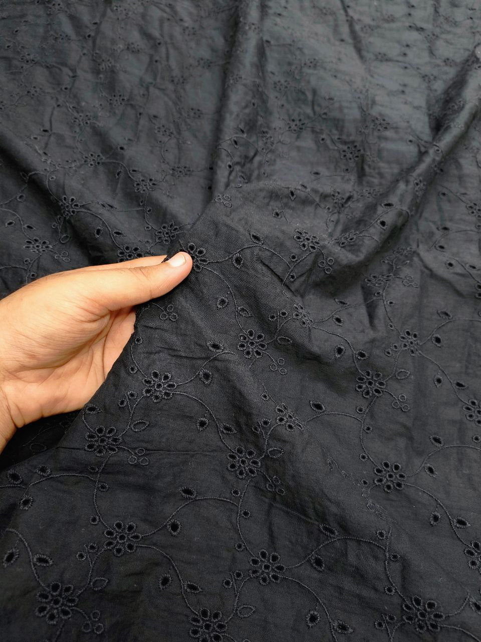 Premium Fine Hakuba Chikankari Embroidery On Pure Cotton FABRIC (Big WIDTH!!)