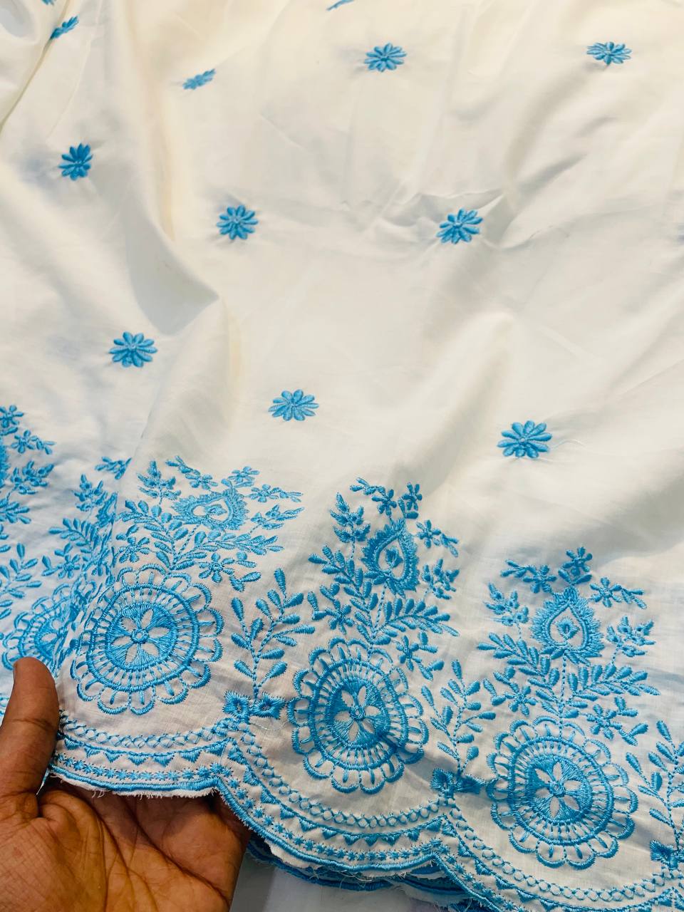 Most Premium Export Quality Of Pure Cotton FABRIC With Fine Embroidery Work (Big WIDTH!!)