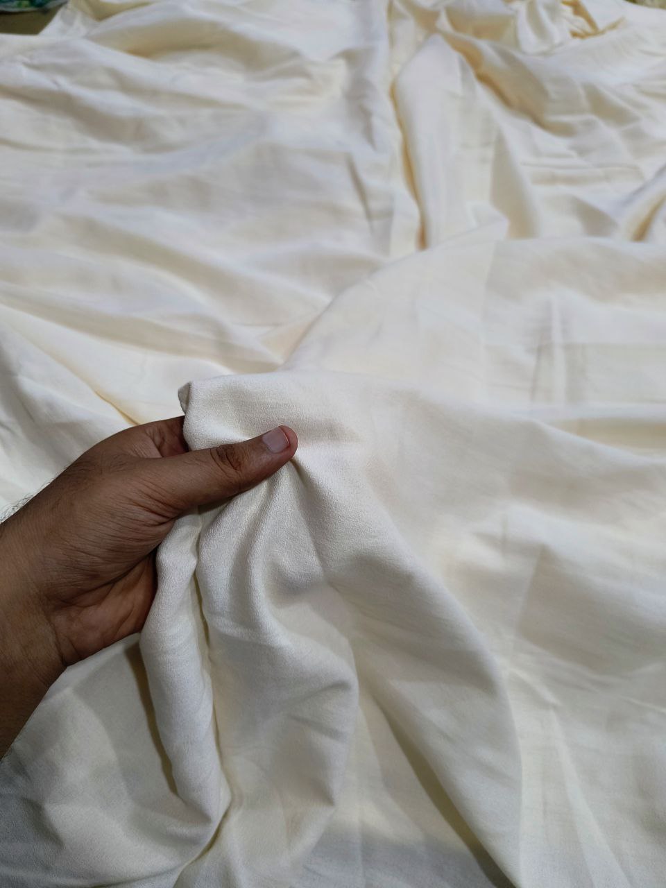 Premium Pure Moss Rayon Cotton FABRIC (Beige) (Big WIDTH!!)