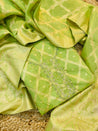 Premium Pure BANARASI Organza Silk FABRIC With Fine Lace WORK (Complete Suit With Bottom & Dupatta)