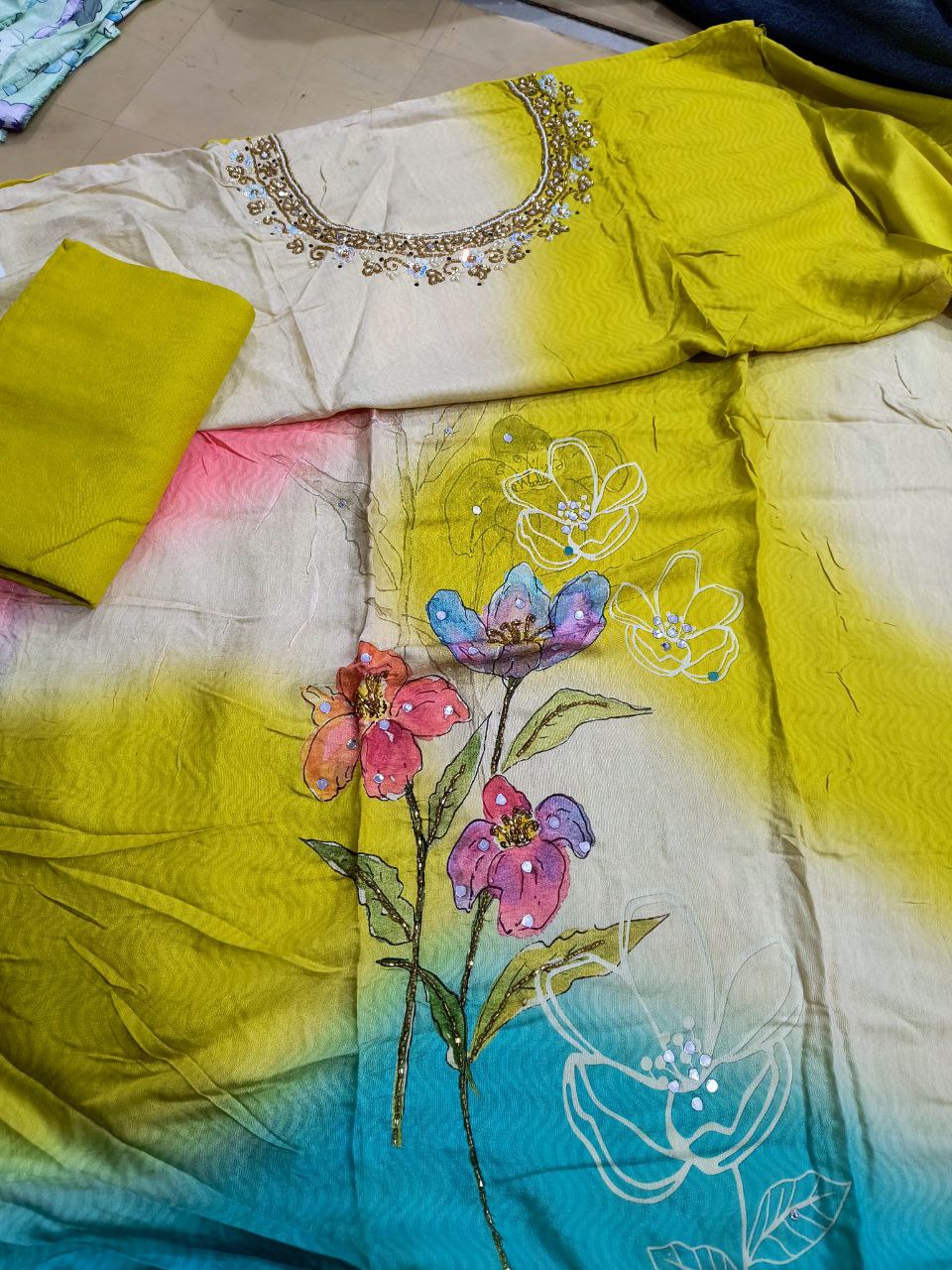 Premium Pure Muslin Cotton FABRIC Suit (Complete Suit With Dupatta)