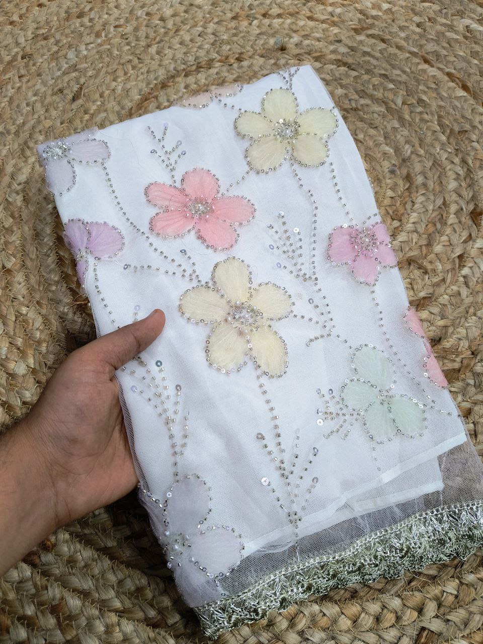 Premium Pure Crystal Organza FABRIC Suit (Complete Suit With Dupatta)