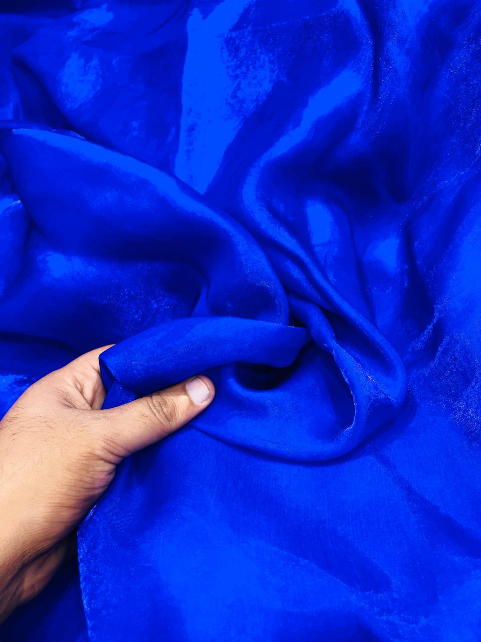 Premium Pure Fandy SILK FABRIC (Royal BLUE)