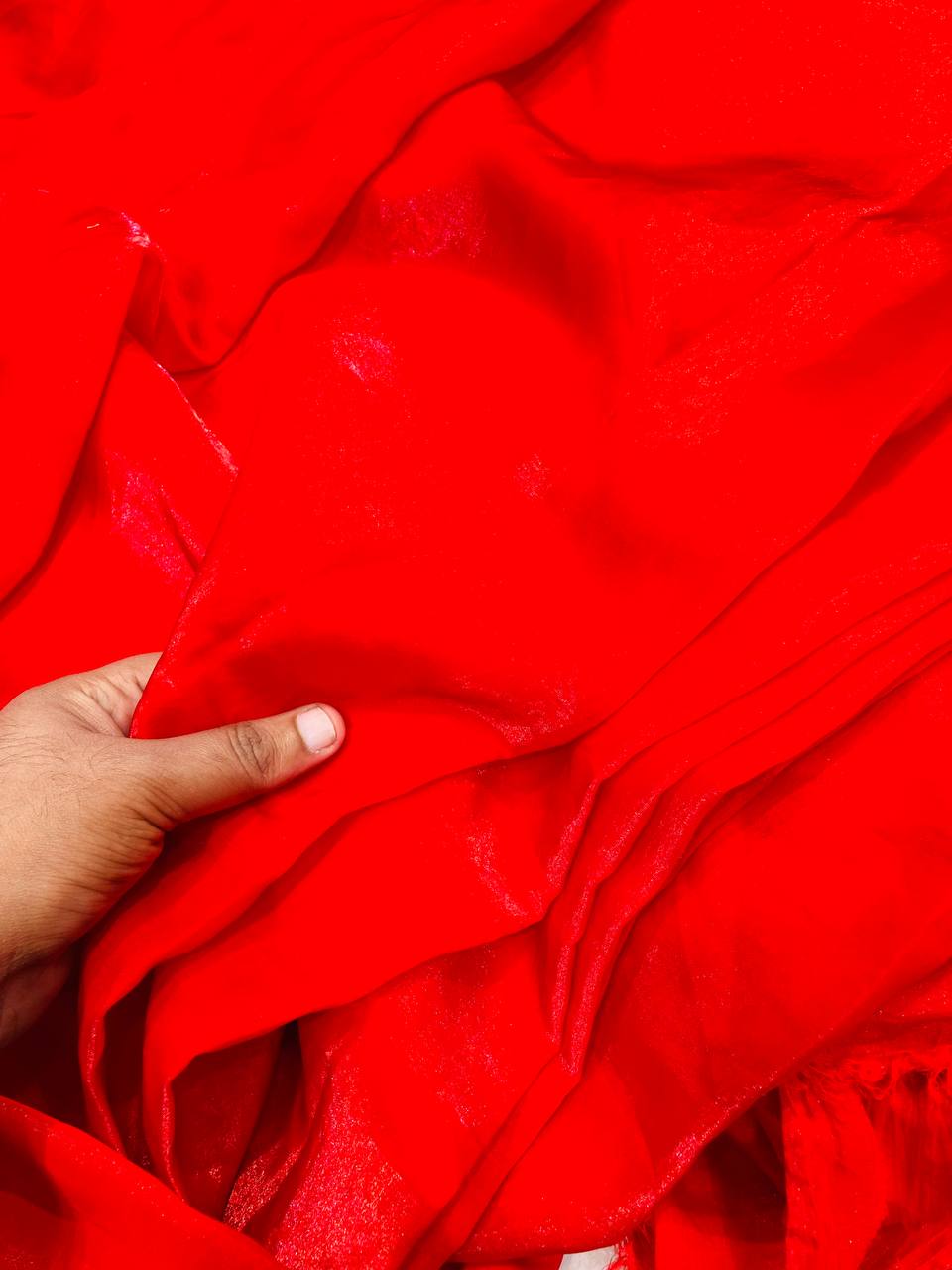 Premium Pure Fandy SILK FABRIC (RED)