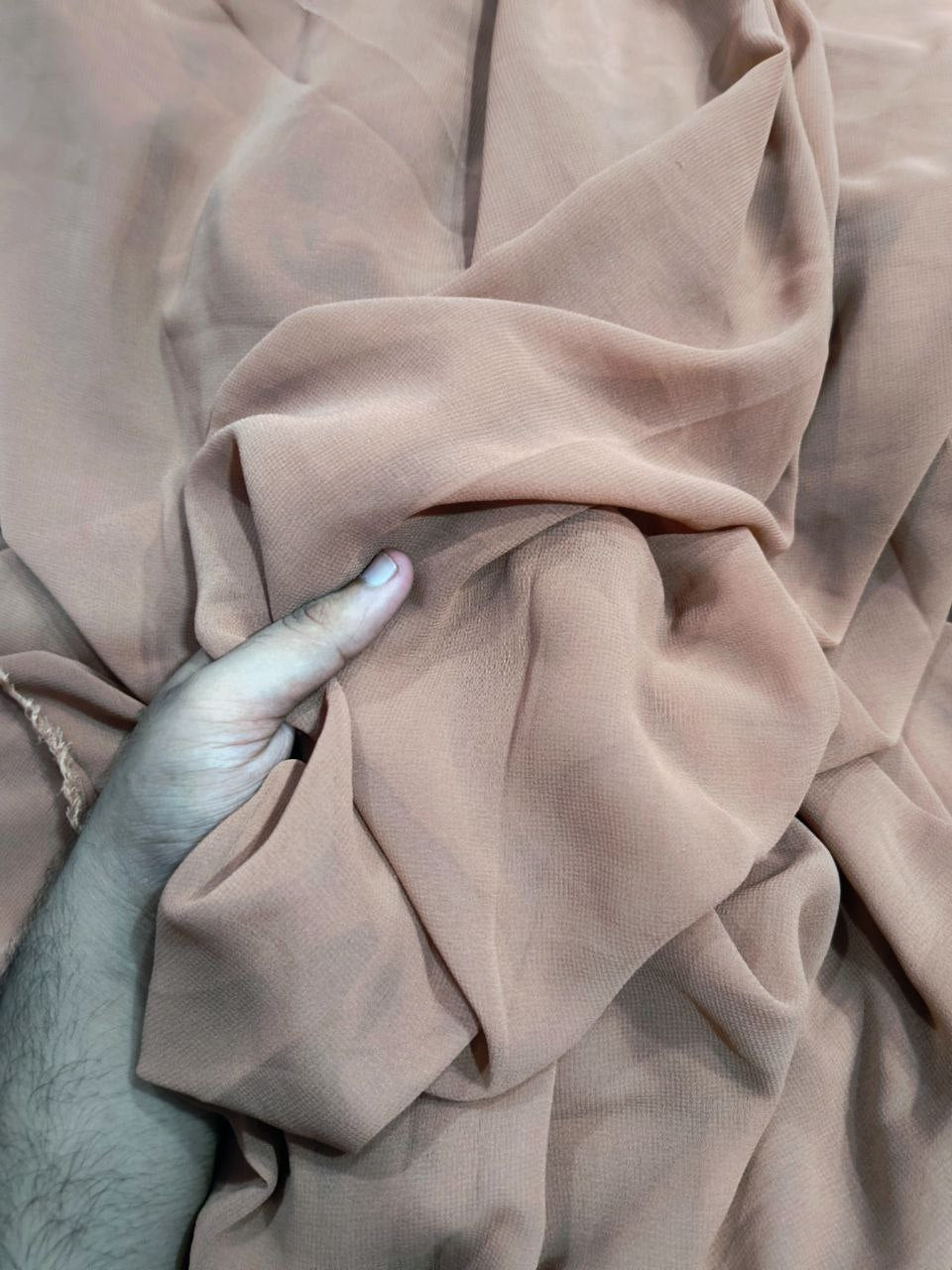 Most Premium Pure Viscose Georgette FABRIC (Brown Beige) (Big WIDTH!!)