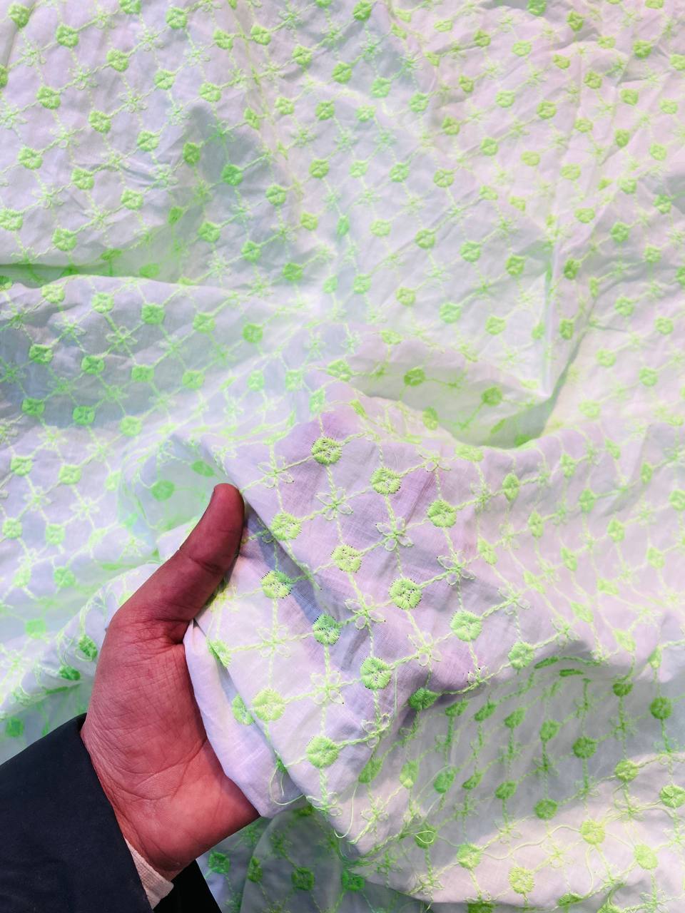 Most Premium Pure Mul Cotton Fine Embroidery FABRIC (Big WIDTH!!)