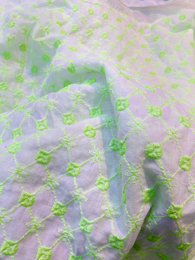 Most Premium Pure Mul Cotton Fine Embroidery FABRIC (Big WIDTH!!)