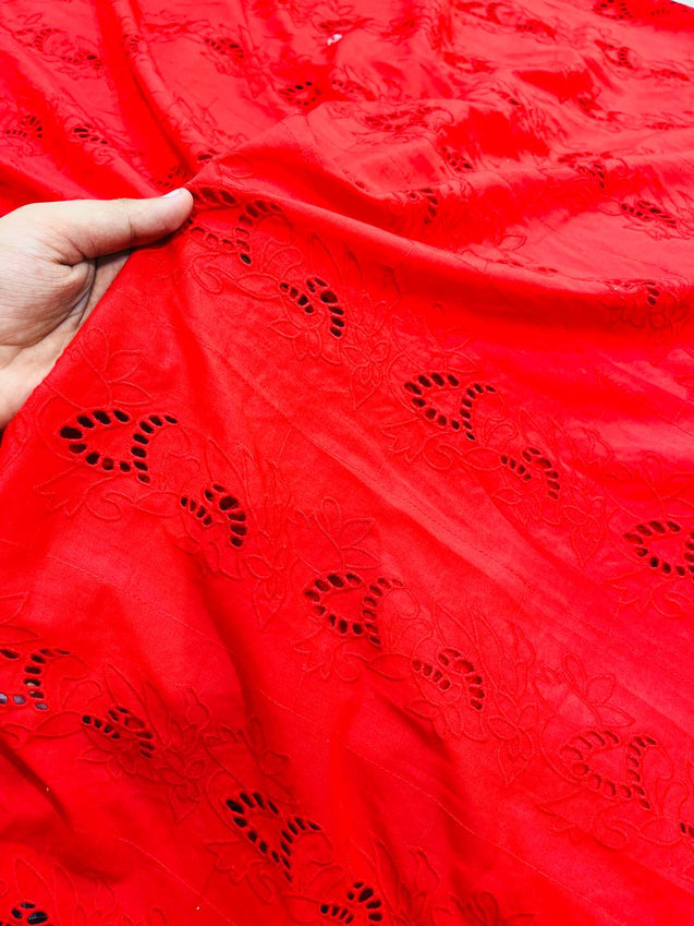 Premium Fine Hakuba Chikankari Embroidery On Pure Cotton FABRIC (Big WIDTH!!)