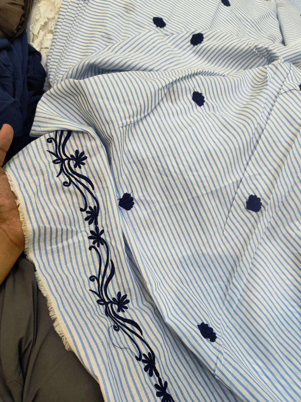 Premium Fine Thread Embroidery On Pure Cotton FABRIC (Big WIDTH!!)