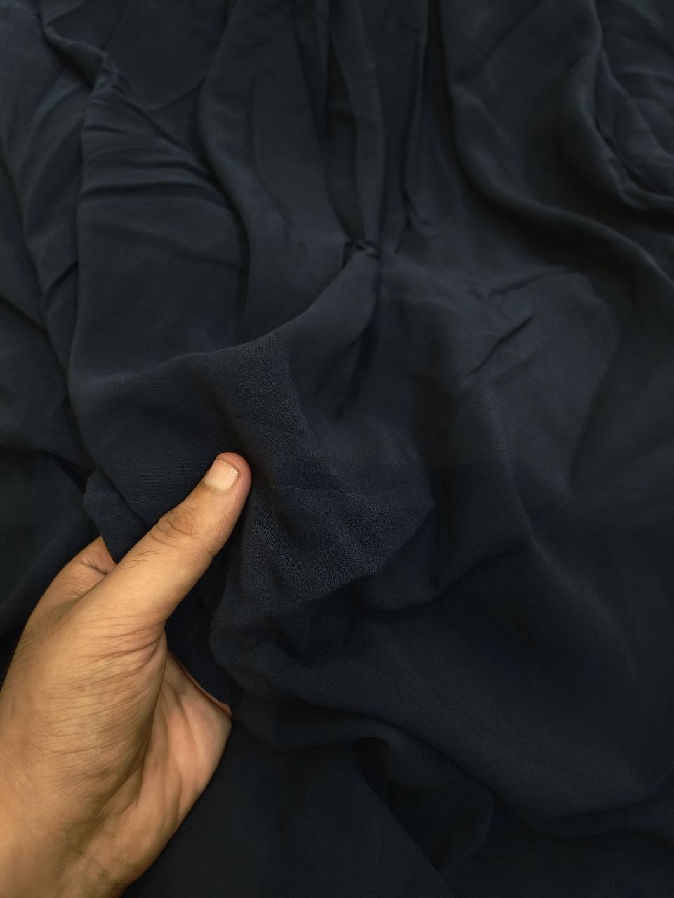 Most Premium Pure Viscose Georgette FABRIC (Dark BLUE) (Big WIDTH!!)