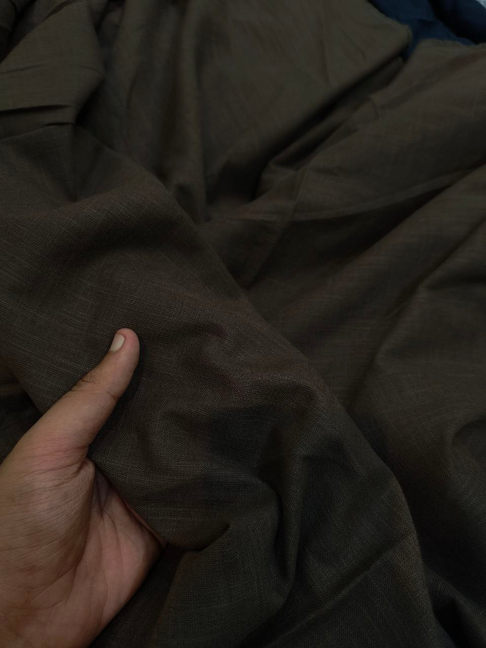 Most Premium Pure Linen Cotton FABRIC (Big WIDTH!!) (Brown Beige)