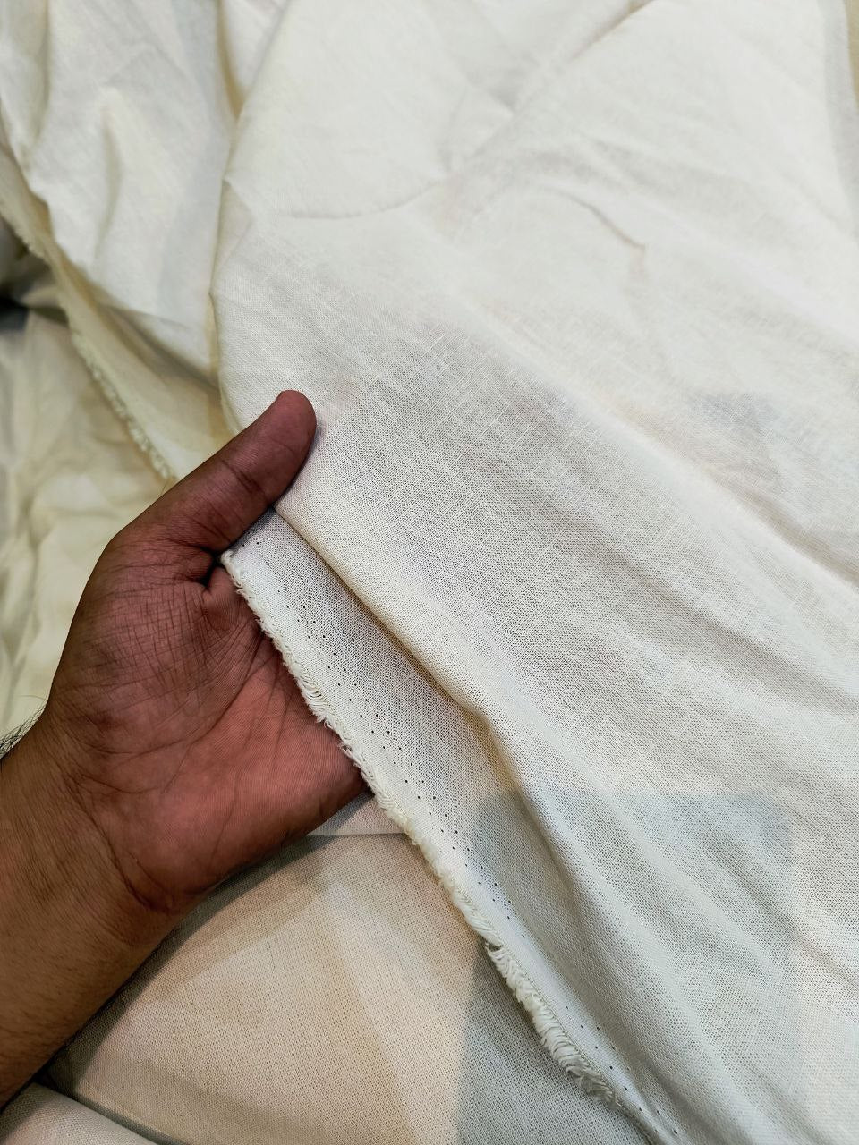 Most Premium Pure Linen Cotton FABRIC (Big WIDTH!!) (Beige)